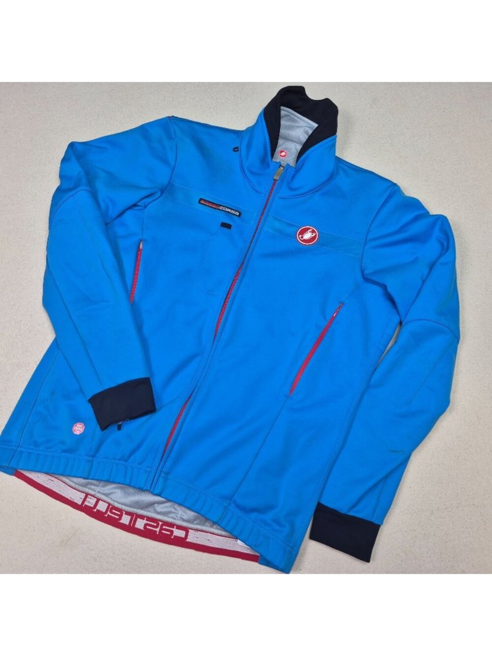 Castelli Rosso Corsa Men's Wind Stopper Vented Blue Bicycle Racing Jacket Sz XXL